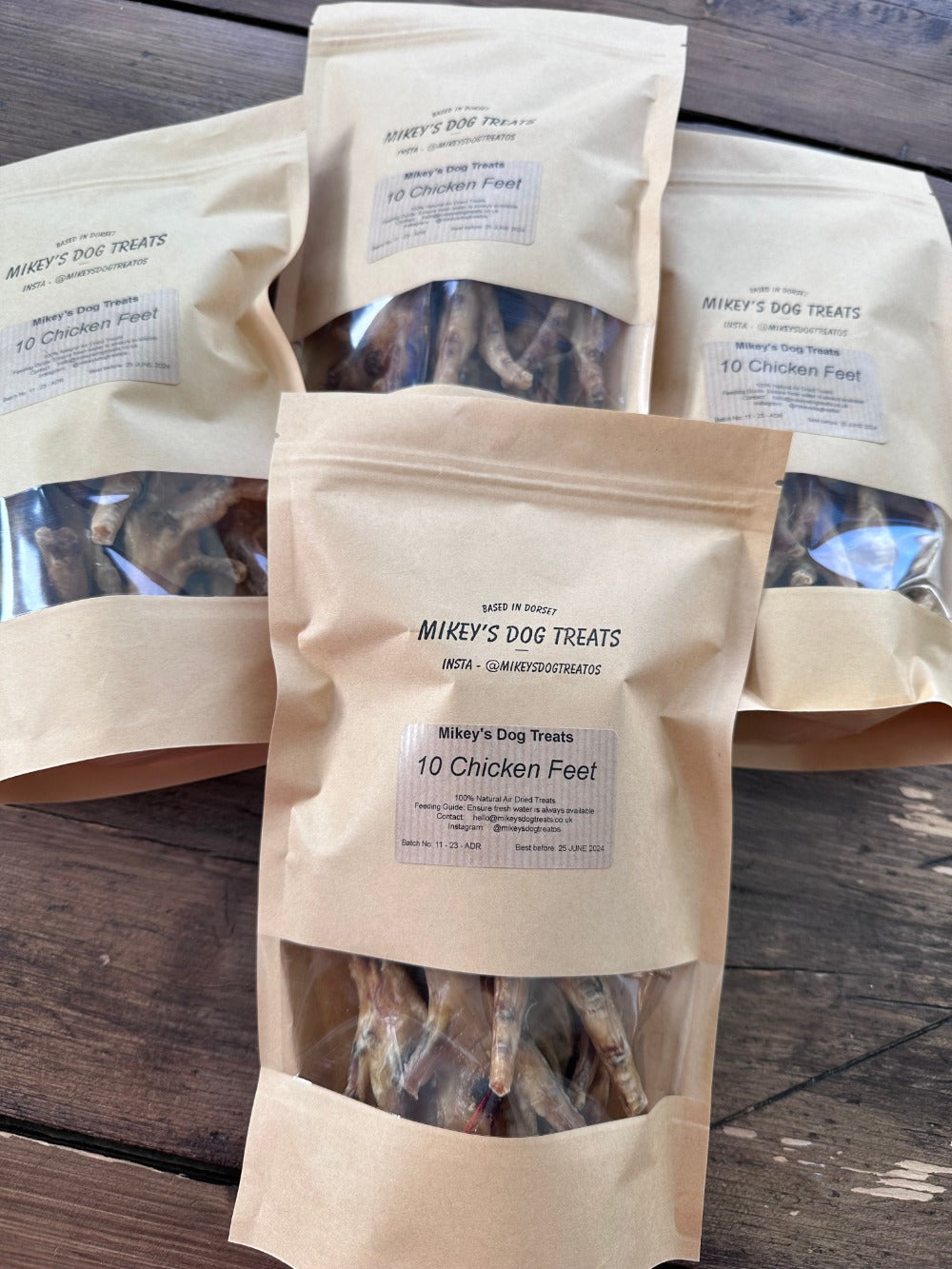 10 x Chicken Feet - Air Dried Dog Treats