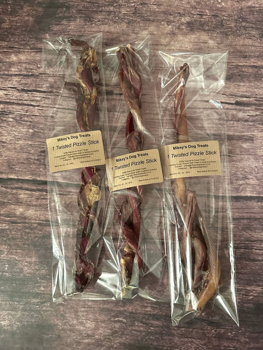 Twisted Pizzle Sticks - Air Dried Dog Treats